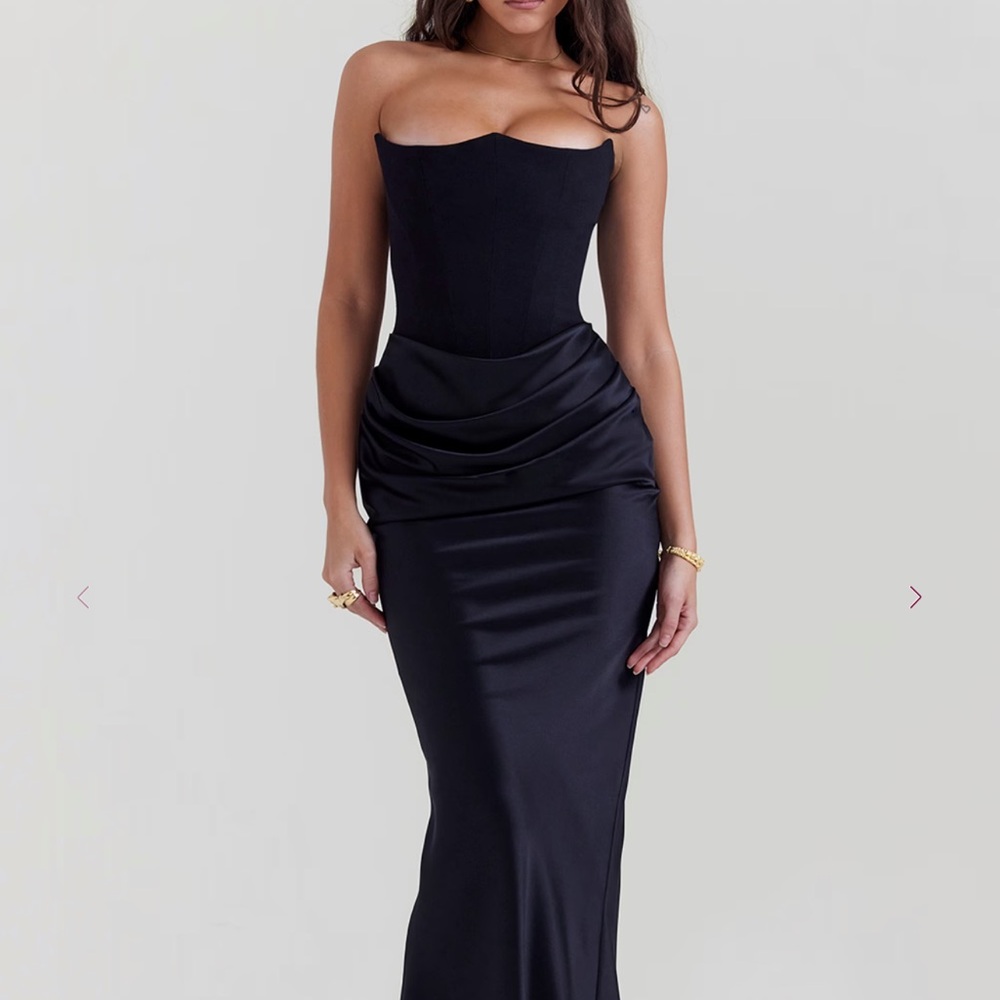 House of CB Black Strapless Gown